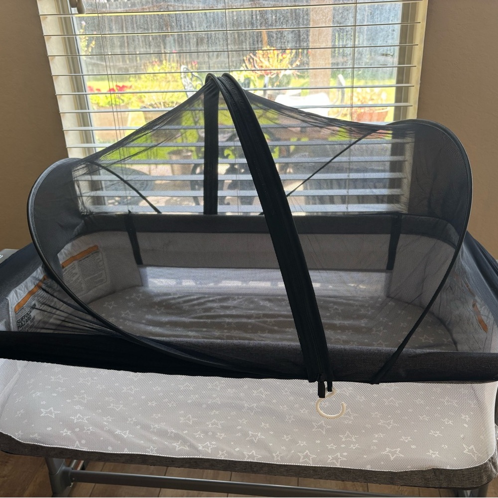 Black Mesh Baby Bassinet Cover